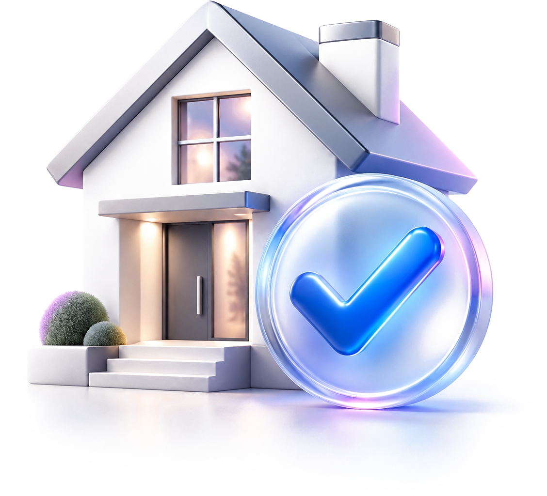 A home with an approval check